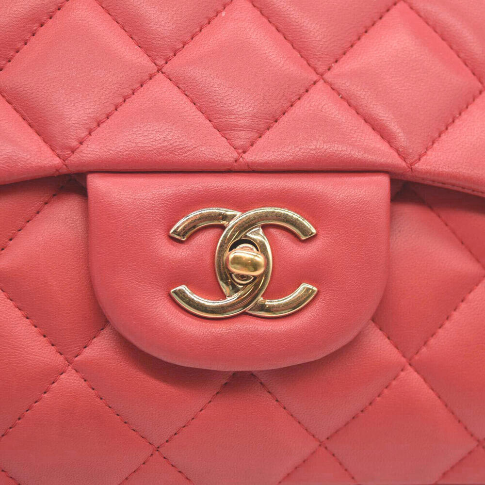 Karl Lagerfeld SIGNED CHANEL Classic Flap Jumbo Large Pink Leather Gold Hardware - Picture 10 of 15